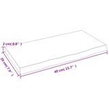  Zidna polica 40 x 20 x 2 cm od neobrađene masivne hrastovine | shoptok.hr