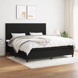 vidaXL Krevet s oprugama i madracem crni 200x200 cm od tkanine Cijene