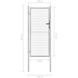 vidaXL vrtna vrata od pocinčanog čelika 105 x 225 cm srebrna | shoptok.hr