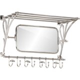  Stalak za prtljagu s vješalicama i zidnim ogledalom aluminijski - 81 x 38 x 60 cm 1 Cijene