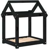  Krevet za pse crni 61x50x70 cm od masivne borovine | shoptok.hr