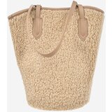 Big Star beige shopper bag with sheepskin | Shoptok.si