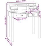  Radni stol Prirodna 89,5 x 49,5 x 100 cm Čvrsto teak drvo | Shoptok.si