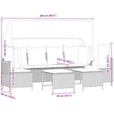  5-dijelni set vrtnih sofa s jastucima poliratan smeđi | shoptok.hr