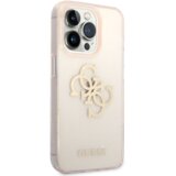 Guess gUHCP14LPCUGL4GGO ovitek za iPhone 14 Pro - prozoren z zlatimi bleščicami | Shoptok.si