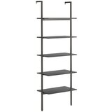 vidaXL 5-nadstropni prislonski regal črn 64x35x185 cm, (21387876) | Shoptok.si