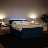  s oprugama i madracem plavi 140x190 cm baršunasti | shoptok.hr