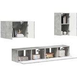 4 Set omare za televizijo na steni 4 pcs Betonsko siva, (5000132663) | Shoptok.si