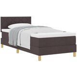 vidaXL Tamnosmeđi krevet s kutijom opruga i madracem 100x200 cm | shoptok.hr