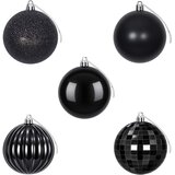  Set božićnih kuglica 50 kom. Crna 8 cm Polistiren | shoptok.hr
