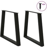 vidaXL Noge za blagovaonski stol V-oblik 2 kom crne 80x(72-73,3) cm | shoptok.hr