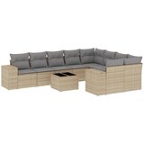  10-dijelni set vrtnih sofa s jastucima bež od poliratana | shoptok.hr