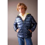 Defacto Boy's Water Repellent Hooded Fleece Lined Coat