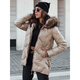 DStreet Kurtka damska CLASSIQ zimowa pikowana z kapturem kamelowa | Shoptok.si