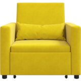  3-v-1 Enosobna Postelja za Sedenje Prenosna Rumena Velur, (22094465) | Shoptok.si