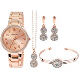 Moja knjižara Set nakita, Sat, narukvica, minđuše i ogrlica, Rose gold Cene