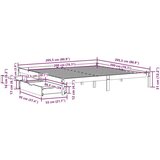 vidaXL Okvir kreveta bez madraca voštano smeđi 200x200 cm od borovine | shoptok.hr