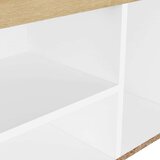 vidaXL Klop za čevlje z blazino bela in sonoma hrast 80x30x47 cm | Shoptok.si