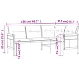  Kutna vrtna sofa antracit od čelika i tekstilena | shoptok.hr