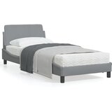vidaXL Posteljni okvir z vzglavjem svetlo siv 90x190 cm blago | Shoptok.si