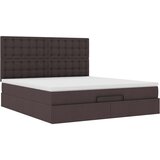 vidaXL otomanski krevet s madracem tamnosmeđi 160x200cm od tkanine | shoptok.hr