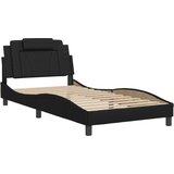  The Living Store Posteljni okvir z vzglavjem črn 100x200 cm umetno usnje - Posteljni Okvir, (21500037) | Shoptok.si