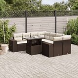 vidaXL 9-dijelni set vrtnih sofa s jastucima poliratan smeđi | shoptok.hr