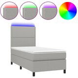 The Living Store Box spring postelja z vzmetnico LED svetlo siva 90x190 cm blago - Box Spring Postelja, (21520908) | Shoptok.si