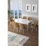 Hanah home set trpezarijski sto i 6 stolica zen, oker-beli | Eponuda.com