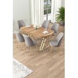 Hanah home Set Trpezarijski sto i 6 stolica Lai, siva | Eponuda.ba