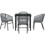 vidaXL 5-delni vrtni jedilni set sivih poli ratana | Shoptok.si