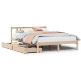Maison Chic Posteljni Okvir - Dvoposteljna postelja brez vzmetnice 120x200 cm trdna borovina, (22081675) | Shoptok.si