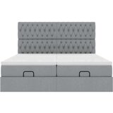 vidaXL Otomanski posteljni okvir z vzmetnicami siv 180x200 cm blago | Shoptok.si
