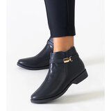 Gemre Black ankle boots with gold inserts eco-leather Casetra | ePonuda.com