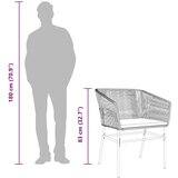  Vrtna garnitura - 6-dijelni vrtni blagovaonski set s jastucima crno Crna 200 x 100 x 74 cm 6 | shoptok.hr