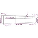 TV ormarić s LED svjetlima siva boja betona 180x35x40 cm | shoptok.hr