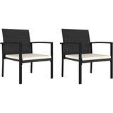  3-dijelni vrtni blagovaonski set od poliratana crni | shoptok.hr