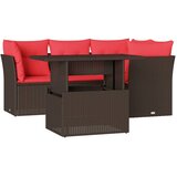 vidaXL 5-delni vrtni komplet sedežnih garnitur z blazinami rjav poli ratan, (5000334803) | Shoptok.si