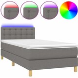  box spring s madracem LED tamnosivi 100x200 cm tkanina | shoptok.hr