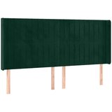  Uzglavlje s ušima tamnozeleno 163x16x118/128 cm baršunasto | shoptok.hr