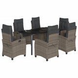  7-dijelni vrtni blagovaonski set sivi od poliratana Siva Dužina stola 160 cm | shoptok.hr