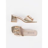 GOODIN Tweed gold mules on a heel | Shoptok.si