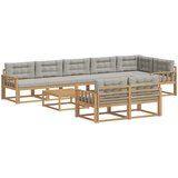  Set vanjskih sofa 9 kom. Bijela i svjetlosiva Poliester | shoptok.hr