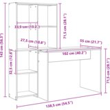  Stol sonoma hrast 138.5 x 55 x 143 cm Konstruirano drvo | shoptok.hr