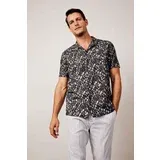 Defacto Modern Fit Resort Neck Printed Short Sleeve Shirt