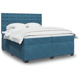  The Living Store Box spring postelja z vzmetnico modra 200x200 cm žamet - Box Spring Postelja, (21458036) | Shoptok.si