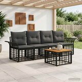  Set vanjskih sofa 5 kom. Crna i tamno siva Poliester | shoptok.hr
