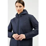 River Club Women's Navy Blue Hooded Lined Water And Windproof Coat.