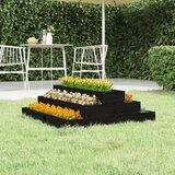 Maison Chic Visoka greda - Greda - Cvetlični Lonec črna 80x80x27 cm trdna borovina, (21789979) | Shoptok.si