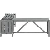  Kutna vrtna klupa sa sadilicom 117 cm od bagremovog drva siva | Eponuda.com